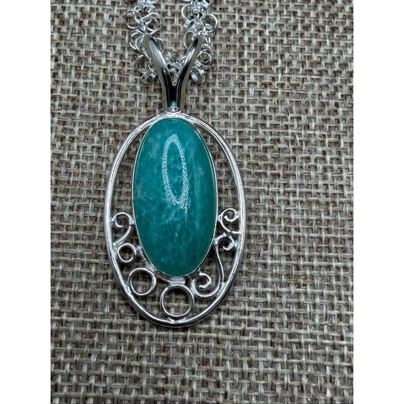 Jay King Sterling Silver Amazonite Pendant Necklace New in Box - Picture 5 of 10